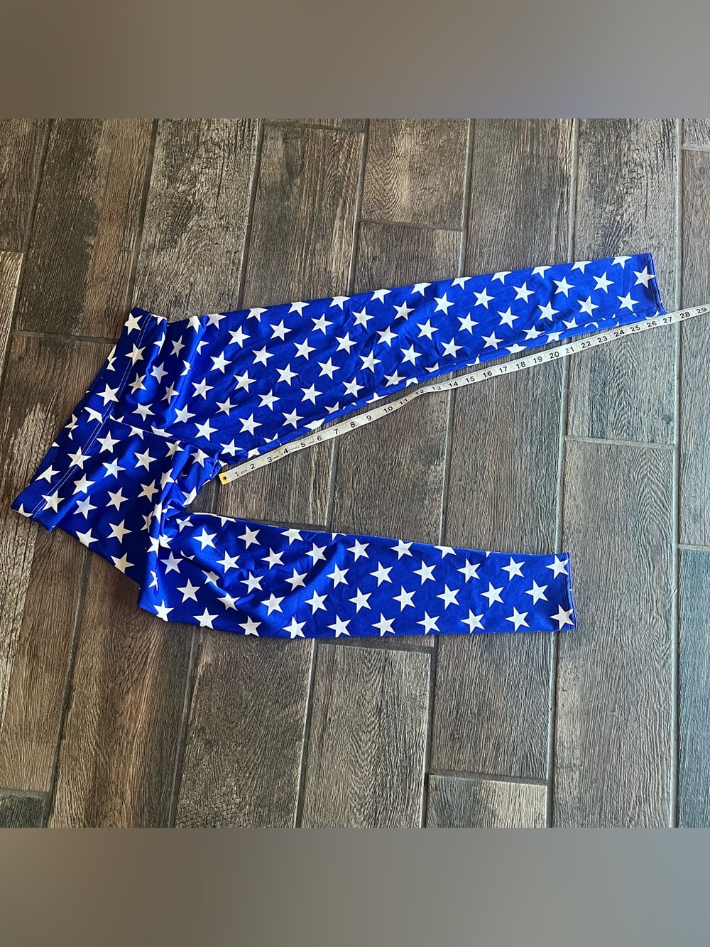 BlackMilk all over star print leggings blue background M bonus flag lips tank L - Picture 7 of 12
